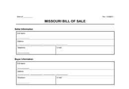 missouri bill of sale form template
