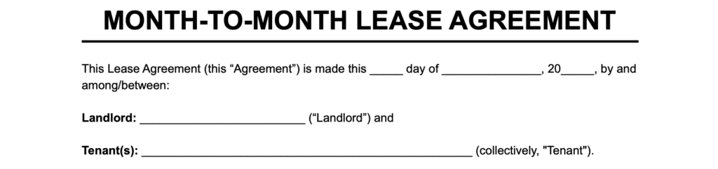 month to month lease landlord tenant