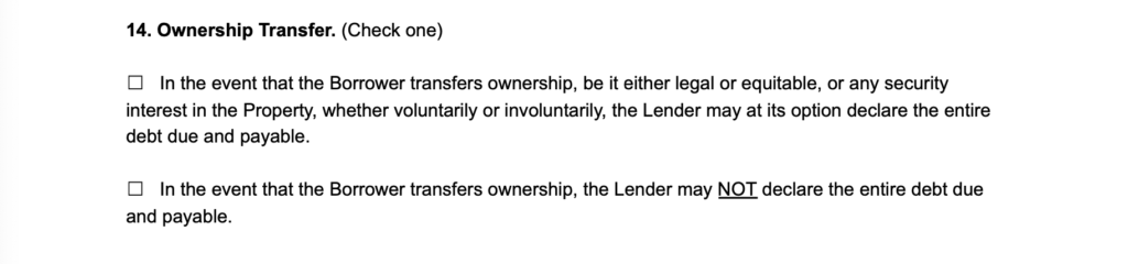 mortgage deed ownership transfer