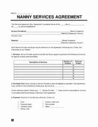 nanny services agreement template