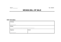 Nevada Bill of Sale Form