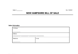 New Hampshire Bill of Sale Forms