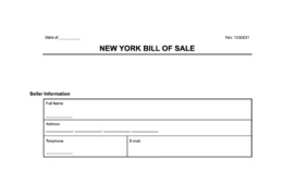 New York Bill of Sale Form