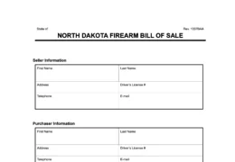 north dakota firearm bill of sale