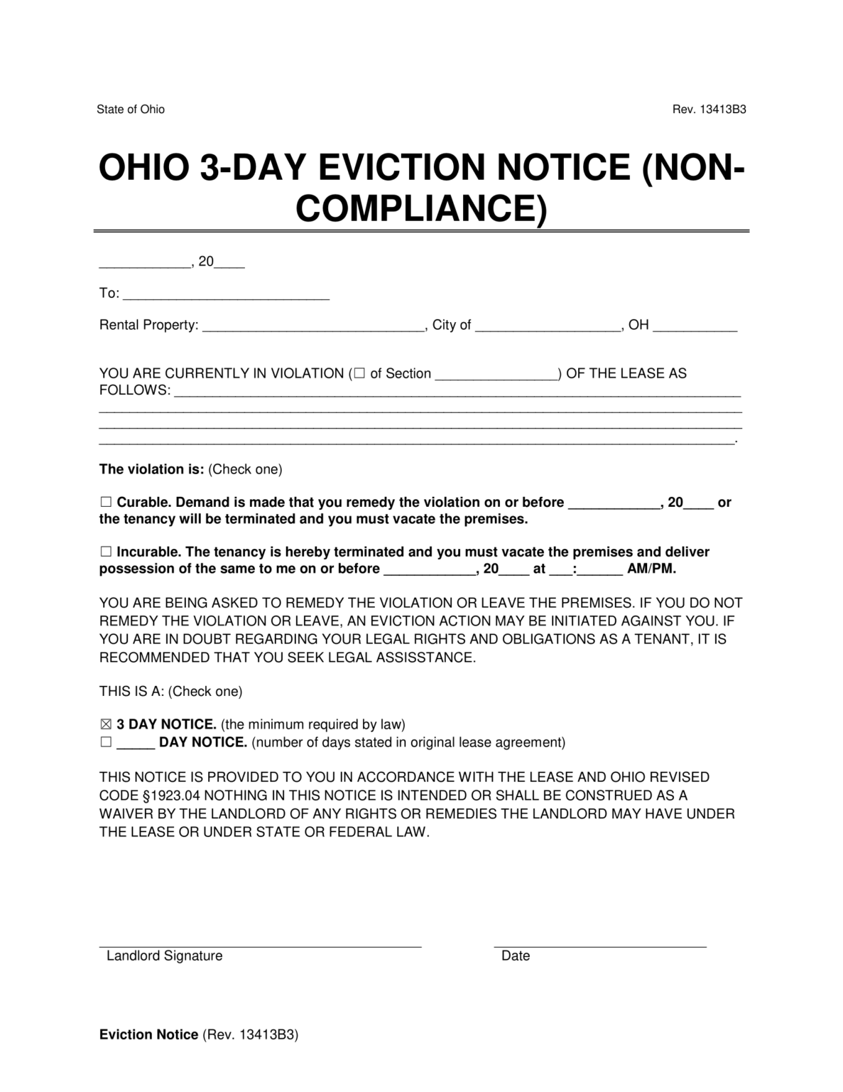 Free Ohio Eviction Notice Forms | PDF & Word Templates