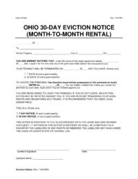 Ohio 30-day Eviction Notice