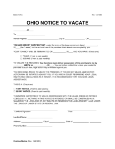 Free Ohio Lease Termination Letters 