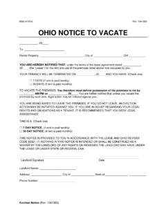 Free Ohio Lease Termination Letters | PDF & Word