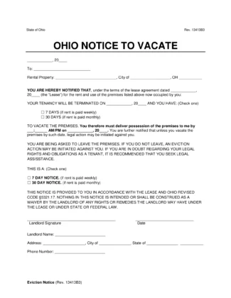 Ohio Termination Letters