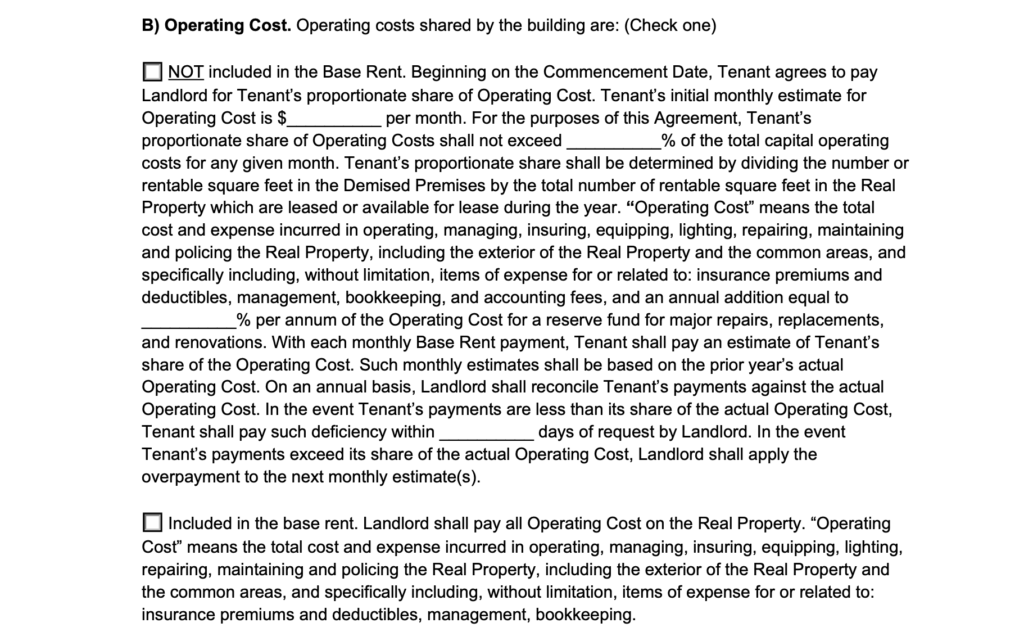 operating costs