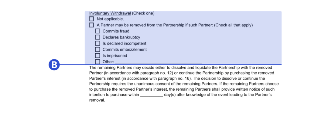 partnership agreement partners withdrawal