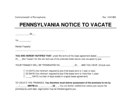 Pennsylvania Lease Termination Letters