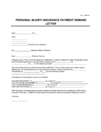 personal injury payment demand letter