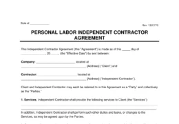 personal service contract template