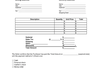 receipt template
