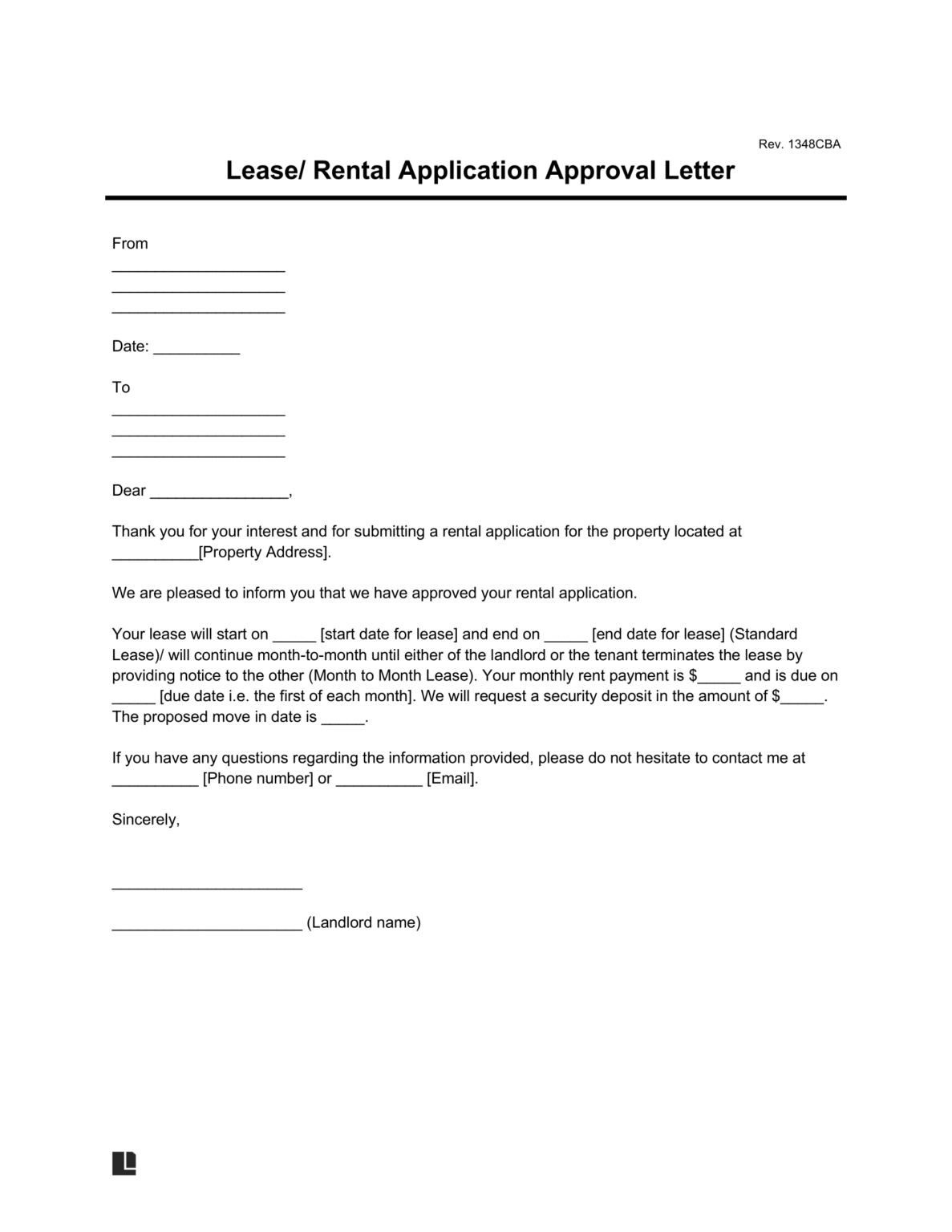 Free Rental Application Form | PDF & Word