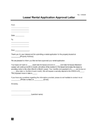rental application approval letter