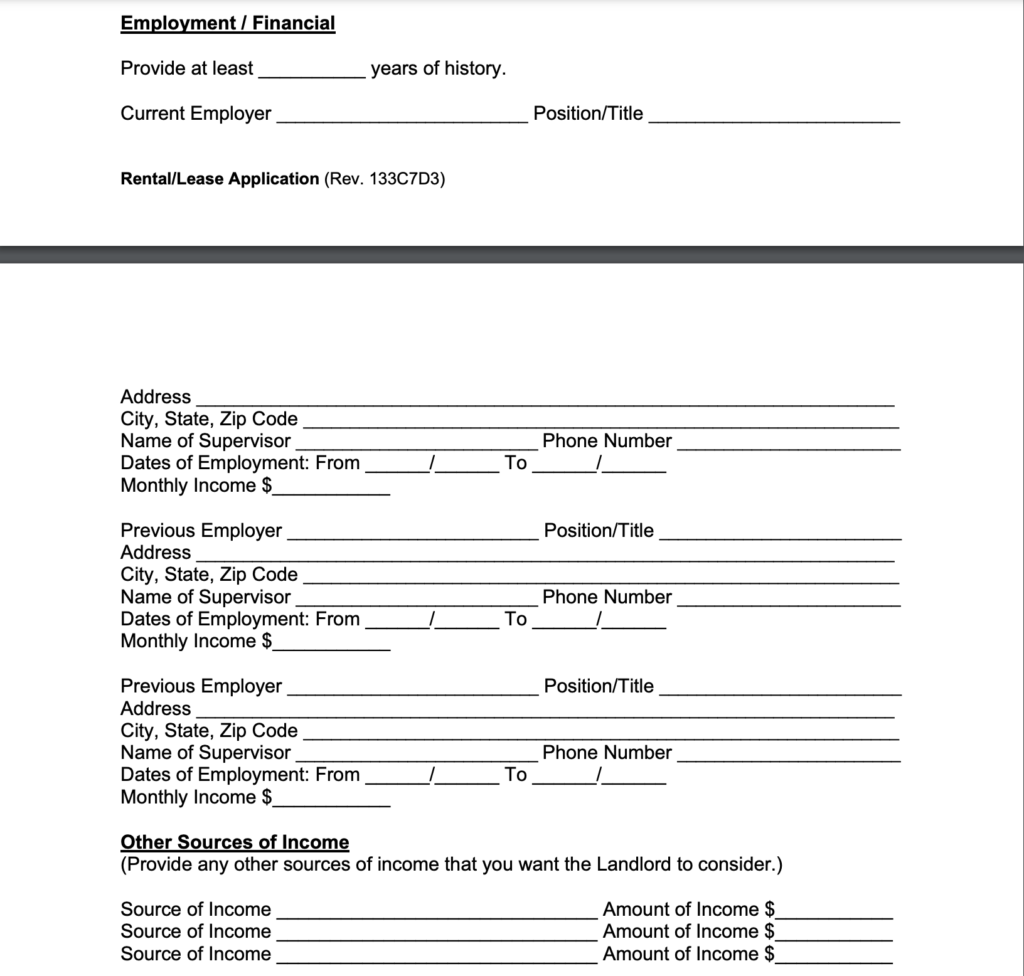 what does credit reference mean on rental applications