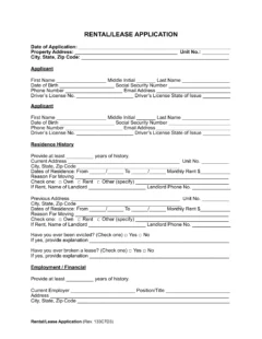 rental lease application form