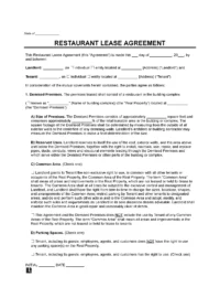 Restaurant Lease Agreement Template