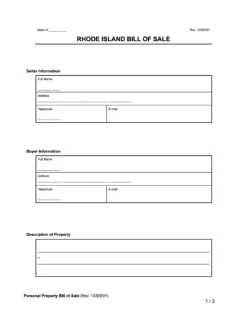 Rhode Island Bill of Sale Form