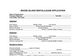 Rhode Island Rental Application Form