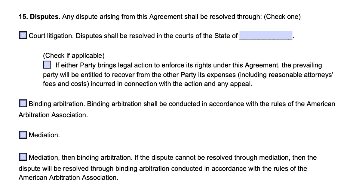 sales agreement disputes details