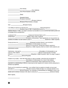 School Letter of Intent Template