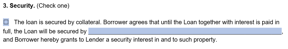 business loan agreement security part