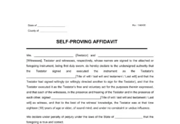 self proving affidavit