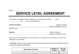 service level agreement