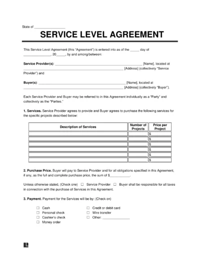 service level agreement