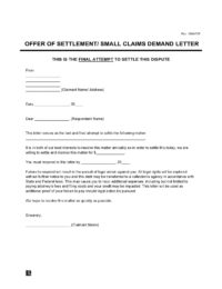 small claims demand letter template