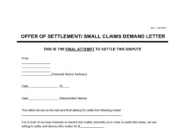 Small Claims Demand Letter Template