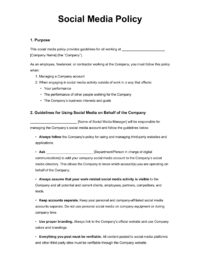 social media policy template