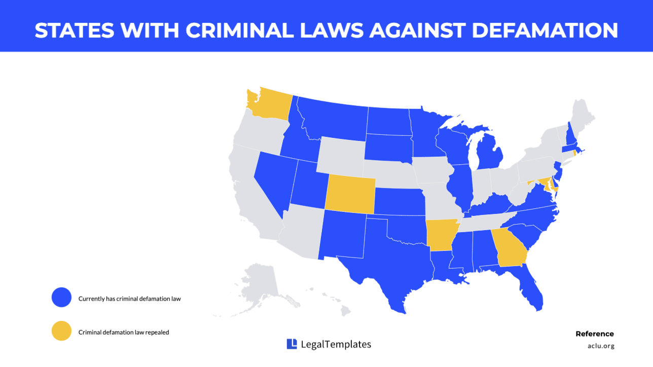 states with laws against defamation