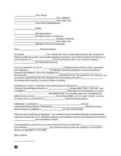 Teacher Letter of Intent Template