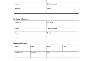 Texas firearm bill of sale form