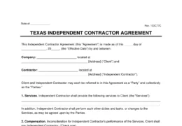 texas independent contractor agreement