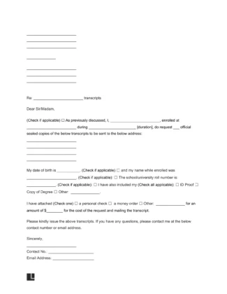 transcript request form