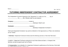 tutoring contract template