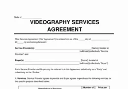 Videography Services Contract Template