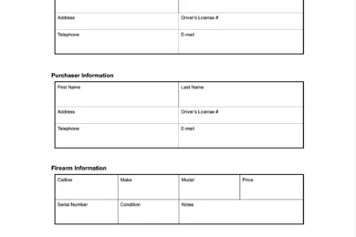 Virginia firearm bill of sale form