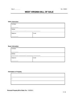 West Virginia Bill of Sale Form