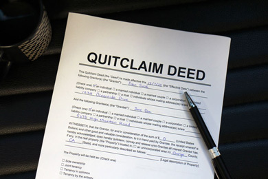 a filled in quitclaim deed form