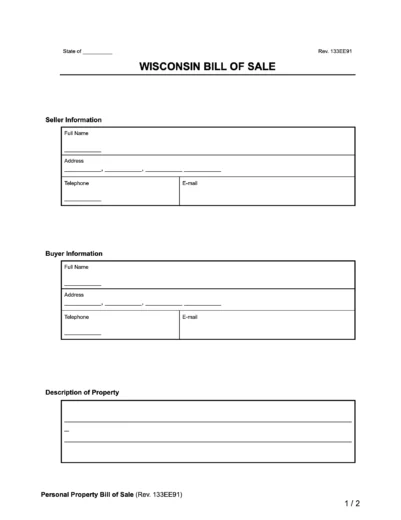 wisconsin bill of sale