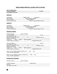 Wisconsin rental application form