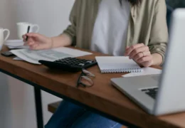 woman preparing taxes