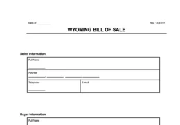 wyoming bill of sale form